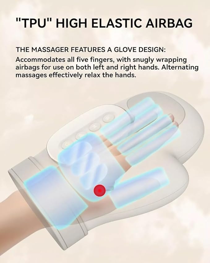 Electric Hand Massager Independent Finger Airbag Cordless Hand Massager for Arthritis and Carpal Tunnel Relief
