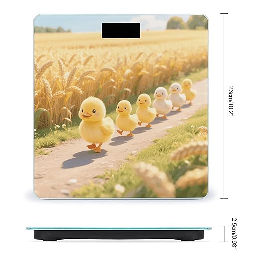 Digital Bathroom Scale for Body Weight Scale with Bright LCD Display High Accuracy Step-On Technology Auto On/Off Cute Duck Digital Scales 400 Lbs /180kg