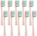 10pcs ReplacementCompatible for Y1/U1/U2 Toothbrush Heads Tooth Clean Brush Nozzles(10PinkGreenF)