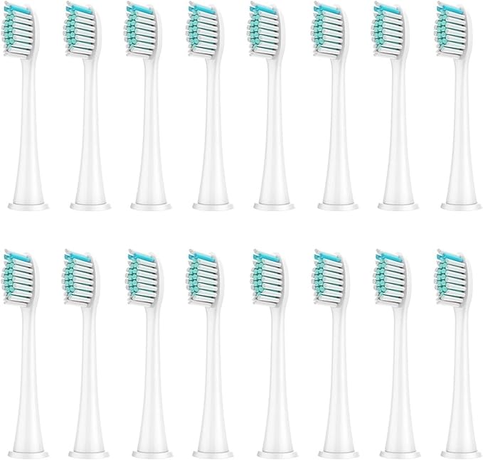 16PCS Replacement Toothbrush Brush HeadsCompatible for Click-on Handles(16pcs White)