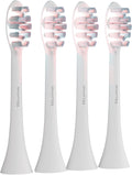 BioLight Illume Sonic Toothbrush Replacement Heads 4-Pack Red &amp Blue LED Bristle Heads Medical-Grade Soft Bristles Snap-On Fit for Illume Sonic Toothbrush BPA-Free - White