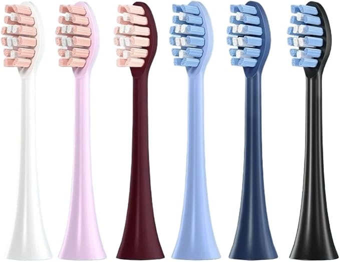 Compatible for FLYCO FT7105/FT7106/FT7108/FT7205/TH01 Electric Toothbrush Replacement Heads Soft Bristle Nozzles4-16pcs(4 Deep Blue)