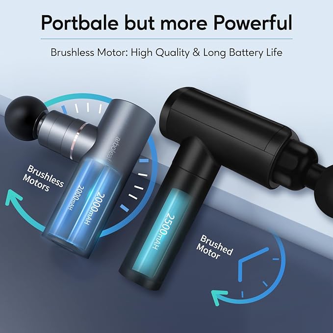 arboleaf Massage Gun Deep Tissue Full-Metal Electric Portable Hand Held Massager Gun with Case for Back Body Sore Muscles Pain Relief Gifts for Dad Office Home Athletes