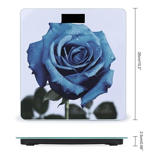 Blue Rose Blooms Bathroom ScaleHighly Accurate Digital Weighing Machine for People Bright LED Display Weight Scale for The Aldult Home Use