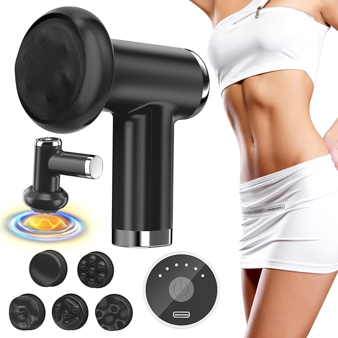 Anti Cellulite Massage Tool Body Sculpting Machine for Women Lymphatic Drainage Device with Lipo Roller Handheld Home Use for Belly Fat Stomach Thighs &amp Buttocks Sculpting (Black)
