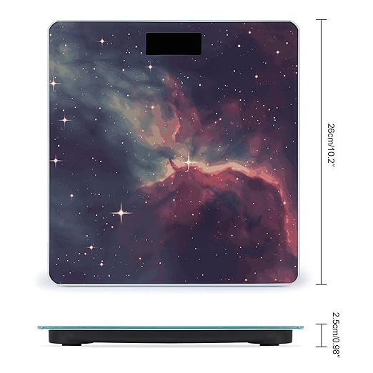 Star Field in Deep Space Scale with LCD Easy-to-Read Anti-Slip Weight Digital Bathroom Scale Precision Weighing Scales Sturdy Tempered Glass Body Weight Scales for Daily Use