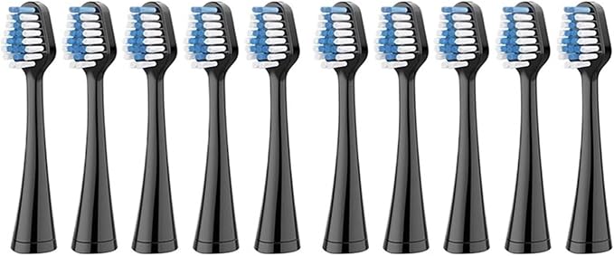 Replacement Toothbrush Heads 10 Pcs BrushCompatible with Waterpik 5.0/9.0 (WP-861/CC-01)(10 Black)