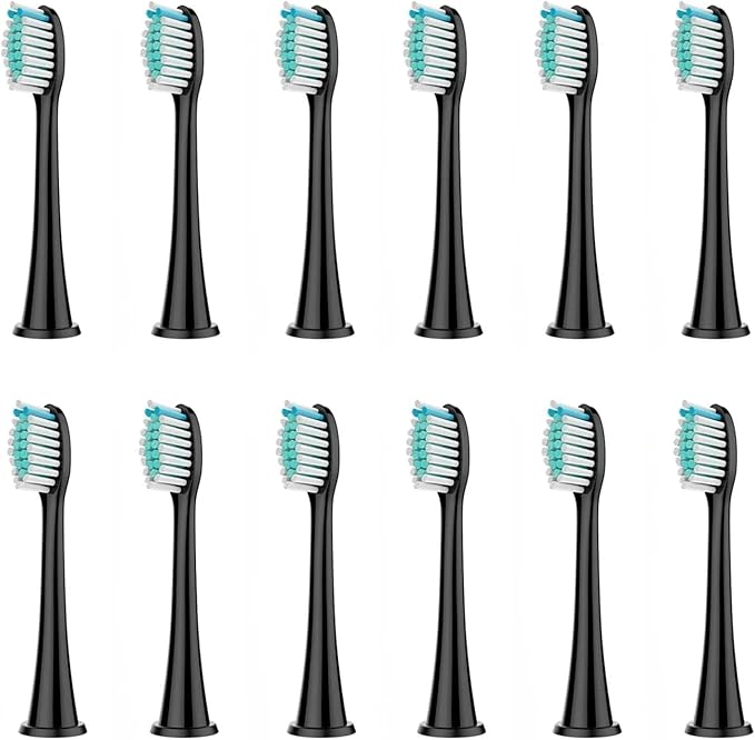 Compatible for 8Pcs Replacement Brush Heads with DiamondClean HX3/HX6/HX9 Series Electric Toothbrush HX6064(12Pcs Black)