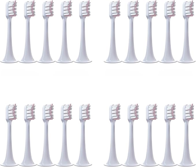 20pcsCompatible for XIAOMI MIJIA T300 T500 Sonic Toothbrush Heads Teethbrush Replacement(20pcs Pink-Standard)