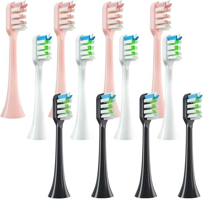 Compatible for 12pcs Replacement Brush Heads for X3 X5 X3U X1 V1 V2 Head with(6pink 6white)