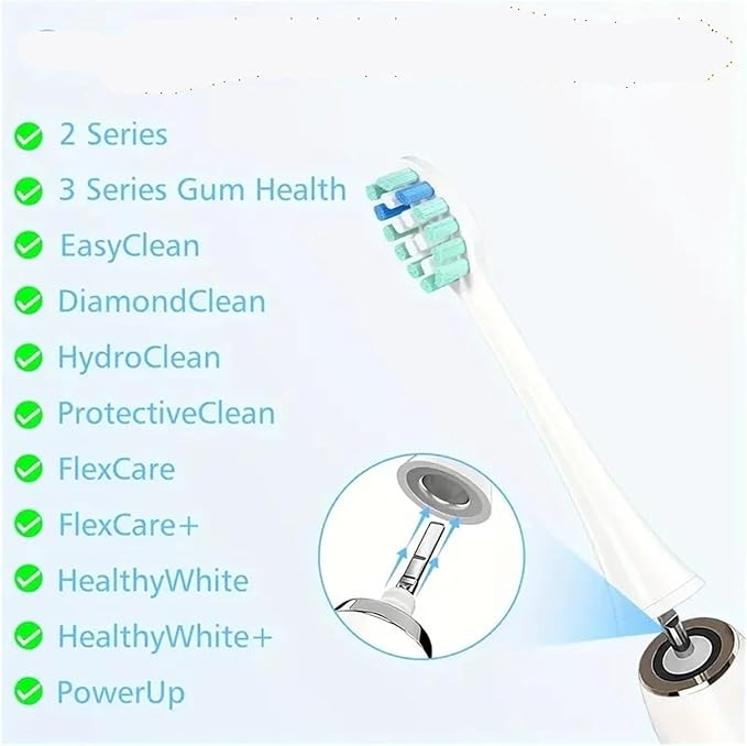 4/8/12/16Pcs Replacement Toothbrush Heads Compatible for with Philips Electric Brush Head 4100 6500 6100 7500 5300 1100(12pcs Green)
