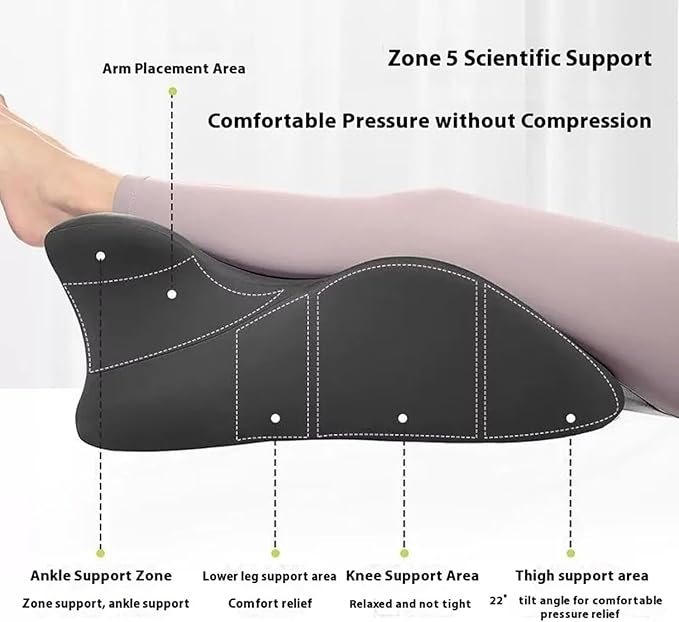 Moodie Memory Foam Wedge Pillow 27° Ergonomic Support for Sleep Reading Back Pain (60 * 40 * 30cmLight Gray)