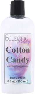 Eclectic Lady Liquid Pearl Body Wash - Cotton Candy Scent 3-in-1 Use For Bubble Bath Hand Soap &amp Body Wash Phthalate-Free Cotton Candy Fragrance Handcrafted in USA (8 oz)