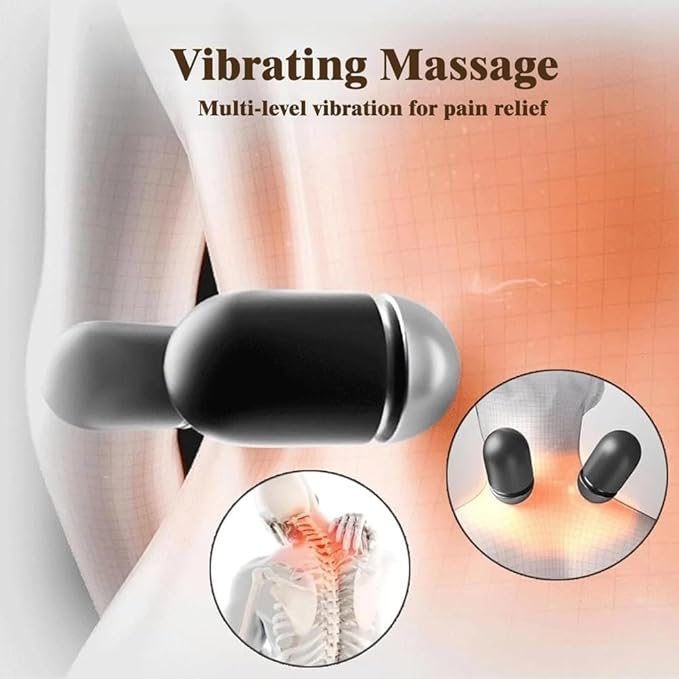 Smooth Triple Fusion Back Massager3 in 1 Back MassagerrElectric Lumbar Support Pillow Heat Vibration Massage Lower Back Spine Decompression Device(B)
