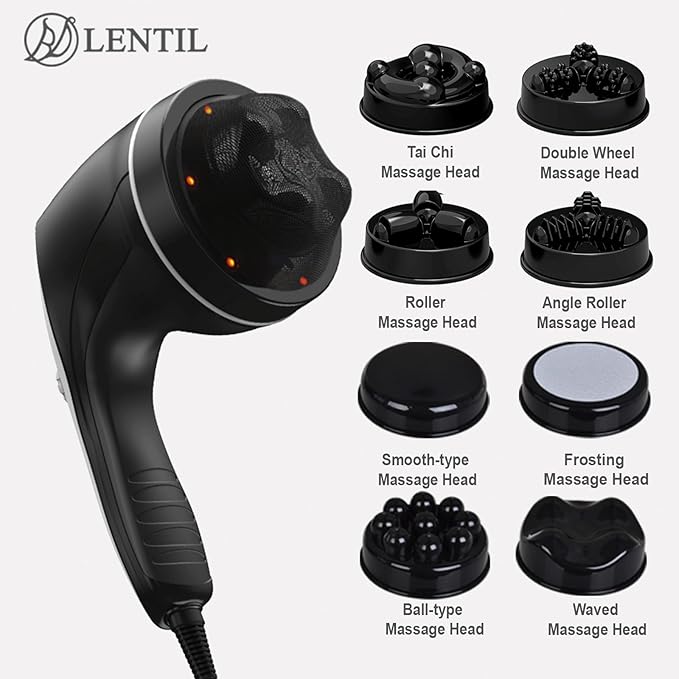 Cellulite Massager Handheld Body Sculpting Machine Massage Lymphatic Stomach Abdomen Arm Belly Fat with 8 Massage HeadsSuitable in Gym Office Home Travel Ideal Gifts for Women Man