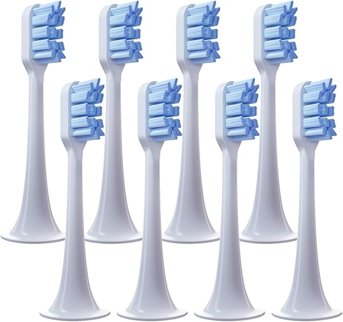 8pcs Replacement Toothbrush HeadsCompatible for Xiaomi T300 T500 Sonic Electric Teeth Brush Mijia Nozzles(8 Blue)