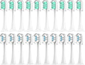 Compatible for T300/T500/T700 Electric Toothbrush Heads Replaceable Refill Nozzles 4 Colors with Anti-Dust Caps 20Pcs(10White10Green)