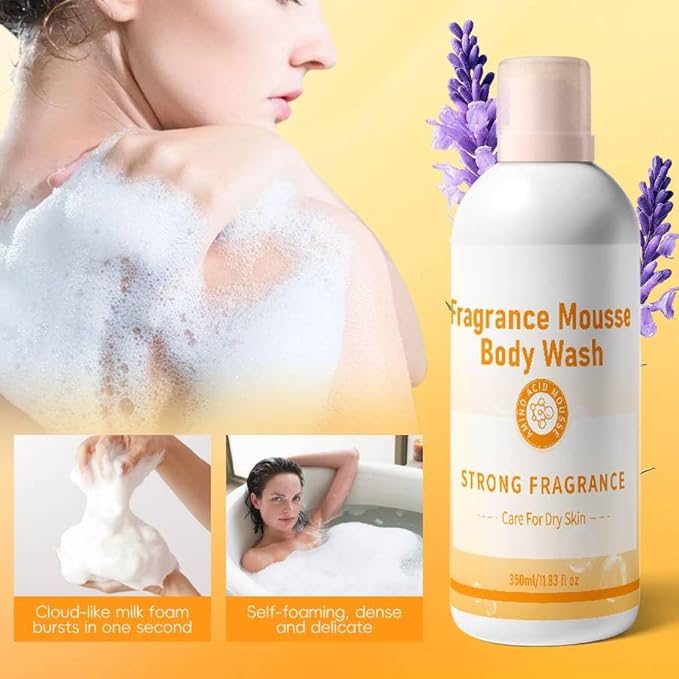 DVO Fragrance Mousse Body Wash Cloud-Like Foam Gently Cleanses While Infusing Skin with Lasting Fragrance – Nourishing Formula Leaves Skin Soft Smooth &amp Delicately Scented 11.8 fl oz