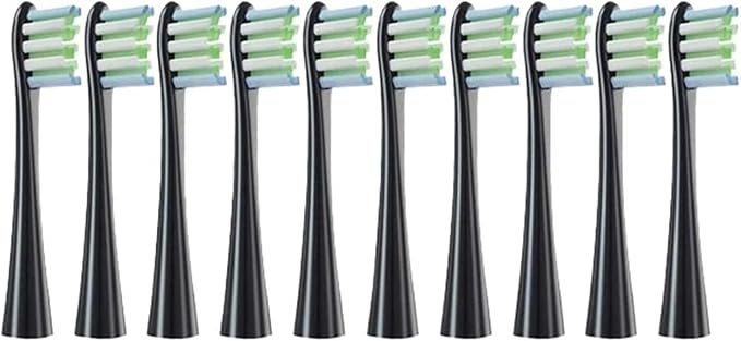 Replacement Brush HeadsCompatible for Oclean X PRO Elite/Flow/F1/One/X/All Series Sonic Electric Toothbrush Dupont Blue Green Soft Bristle(10 Black)