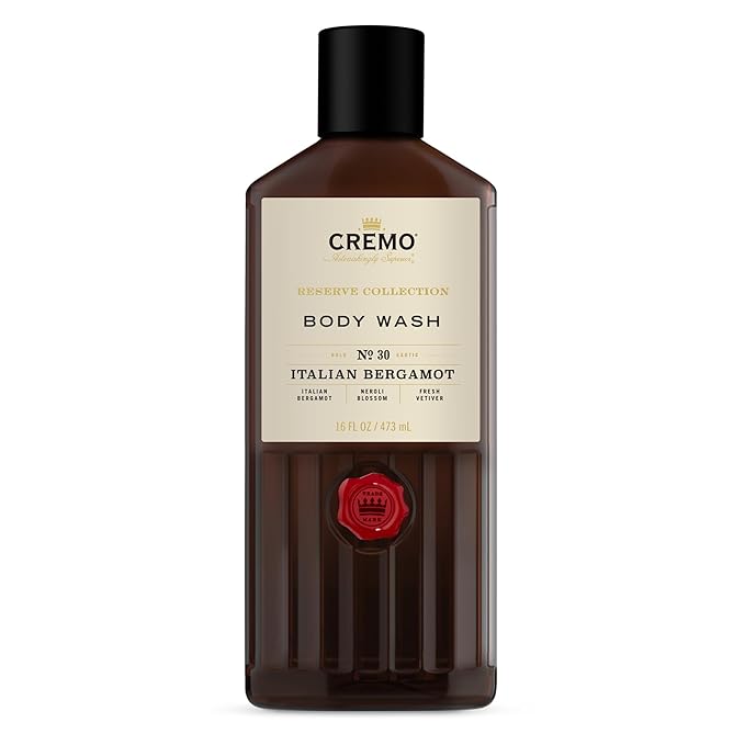 Cremo Premium Barber Grade Hair Styling Thickening Paste High Hold Low Shine 4 Oz &amp Rich-Lathering Italian Bergamot Body Wash for Men Notes of Italian Bergamot Neroli Blossom