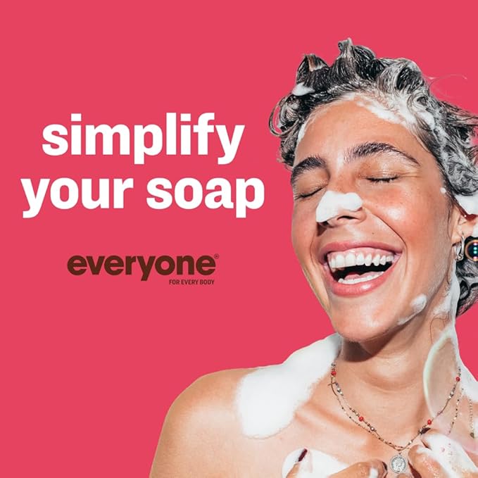 Everyone 3-in-1 Soap Body Wash Bubble Bath Shampoo 32 Ounce (Pack of 2) Ruby Grapefruit made with Essential Oils for Men and Women