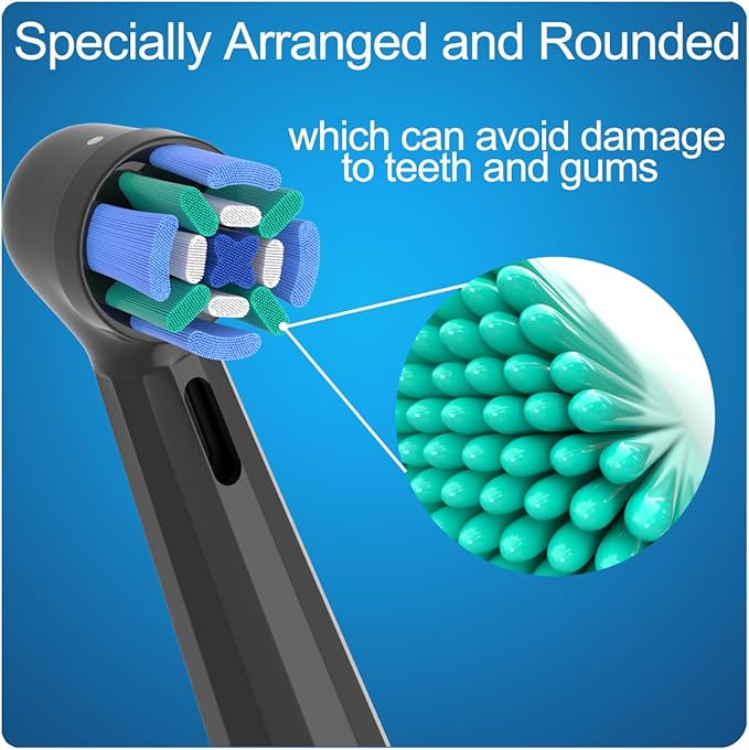 8 Pack Replacement Toothbrush Heads Compatible with Oral B iO Brush Heads for Oral-B iO 2/3/4/5/6/7/8/9/10/7G Series with Covers Black
