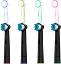 4 Pcs Replacement Brush Heads with Toothbrush Head Dustproof Protective Covers SetCompatible for Oral BElectric Toothbrushes(Black-Colorful)