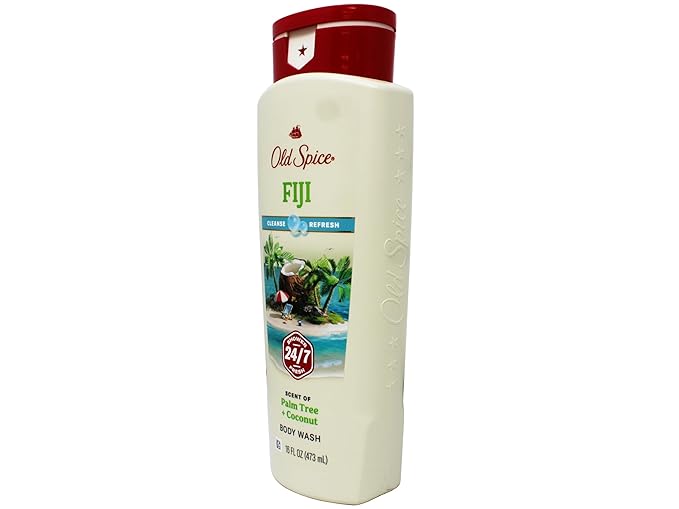 Old Spice Body Wash Fiji Scent of Palm Tree + Coconut Cleanse &amp Refresh 16 FL OZ - 7 Pack
