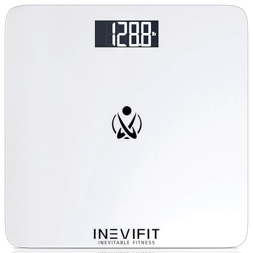 INEVIFIT Bathroom Scale &amp Digital Kitchen Scale Fitness Bundle Complete Body Composition and Nutrition Tracking Solution with Batteries Included