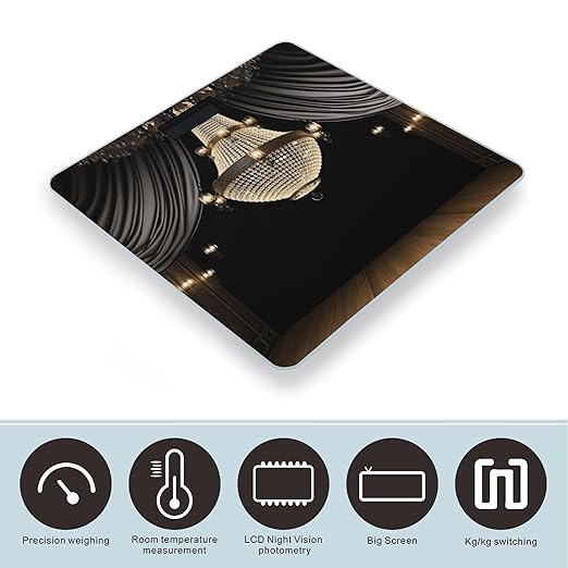 Ball Room Chandelier Bathroom Scale for Body Weight Bathroom Weighing Scale with Backlit LCD Display Highly Accurate Measures Weight Up to 180kg