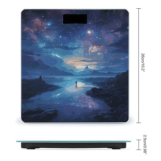 Night Sky Digital Bathroom Scale for Body Weight with High Precision Digital Weighing Scale with BMI Clear LCD Display and Step-On Measures Weight Up to 180kg