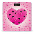 Digital Bathroom Scale for Body Weight Scale with Bright LCD Display High Accuracy Step-On Technology Auto On/Off Pink Love Heart Digital Scales 400 Lbs /180kg