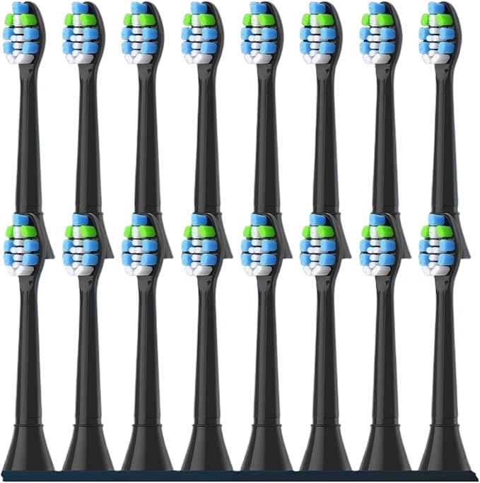 8-16Pack Replacement Toothbrush Heads Compatible with Philips Sonicare Electric Tooth Brush Refill(16pcs Black)