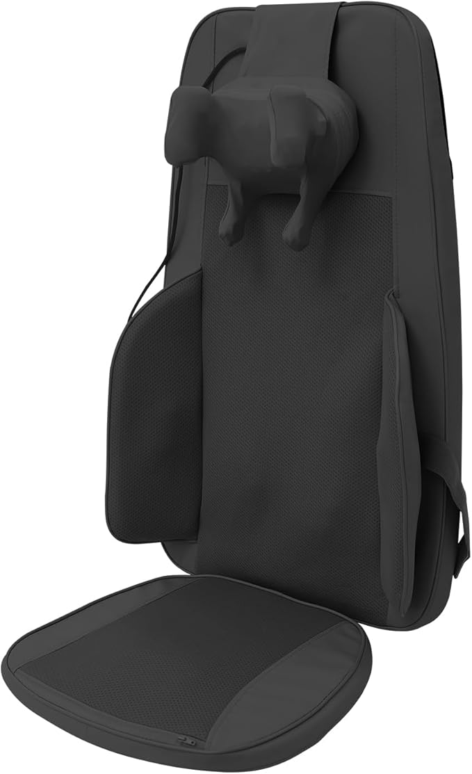 Shiatsu Neck and Back Massager with Heat5-Levels Adjustable Kneading Back Massager with Remote Control &amp Display Screen36W Electric Back Massager Chair for Sofas Office  Dining Beds (Black)