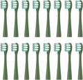 16pcs Replacement Toothbrush HeadsCompatible for D1/D2/D3 Soft Bristles Cleaning Brush Head(16pcs Green)