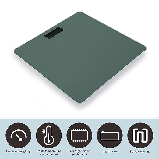 Men's Smart Scale for Body Weight Digital Bathroom Weighing Scale Automatic Switch Energy Saving Scale Green