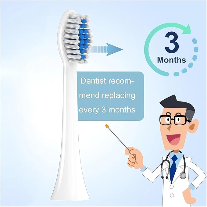Replacement Brush Heads Soft Brush Heads Compatible with Philips 1100 2100 Electric Toothbrush Replacement Toothbrushes Head Refill(White-20 Pcs)