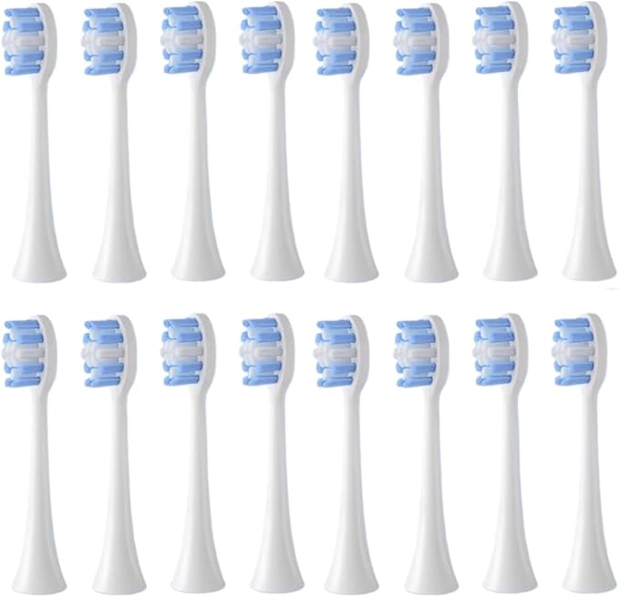 16pcs Replacement Toothbrush HeadCompatible for BOMIDI TX5 Electric Soft Bristles Nozzles(16PCS White)