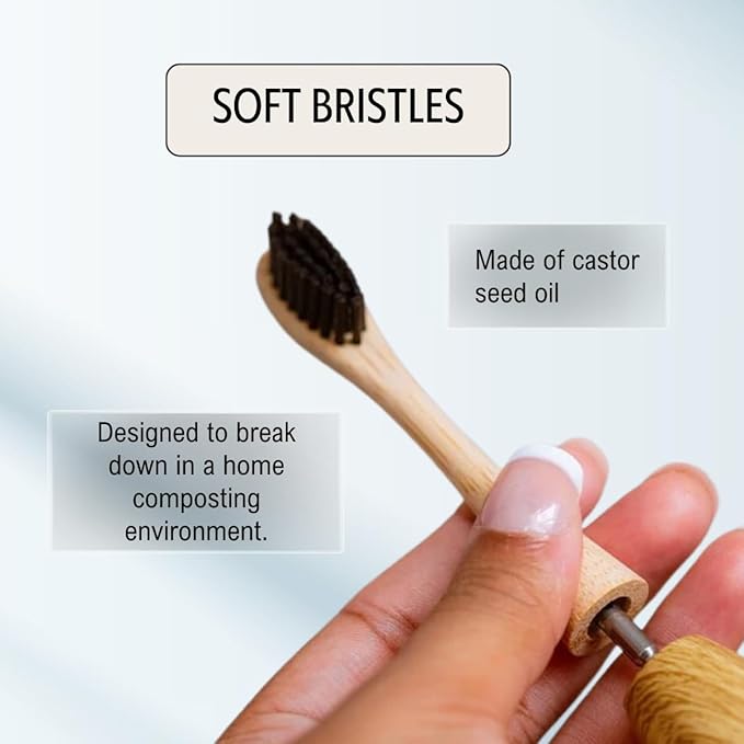 Sustainable Tomorrow Zen Bamboo Toothbrush Replacement Head – 3 Pack | Eco-Friendly Bamboo Bristles Head | Sustainable Plastic-Free Oral Care | Compatible with Zen Toothbrush
