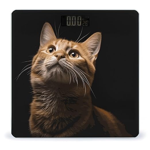 Cat Looks Up Bathroom ScaleHighly Accurate Digital Weighing Machine for People Bright LED Display Weight Scale for The Aldult Home Use