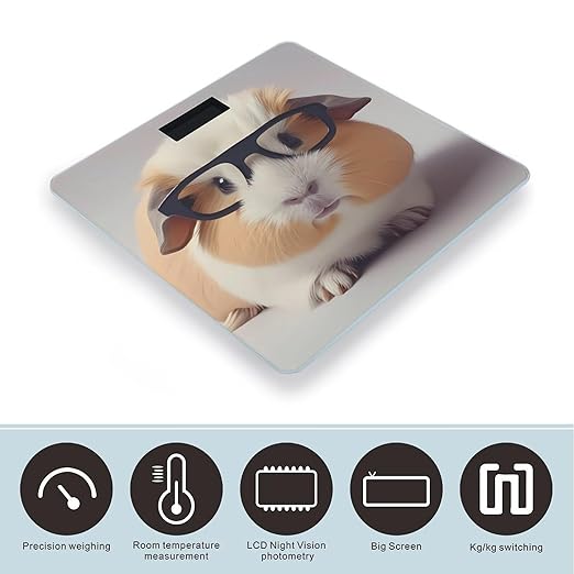 Digital Bathroom Scale for Body Weight Scale with Bright LCD Display High Accuracy Step-On Technology Auto On/Off Guinea Pig Digital Scales 400 Lbs /180kg