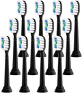Replacement Brush Heads Compatible for Electric Toothbrush HX6920 4100 2 Series Cleaning Refills(Black-12 Pcs)