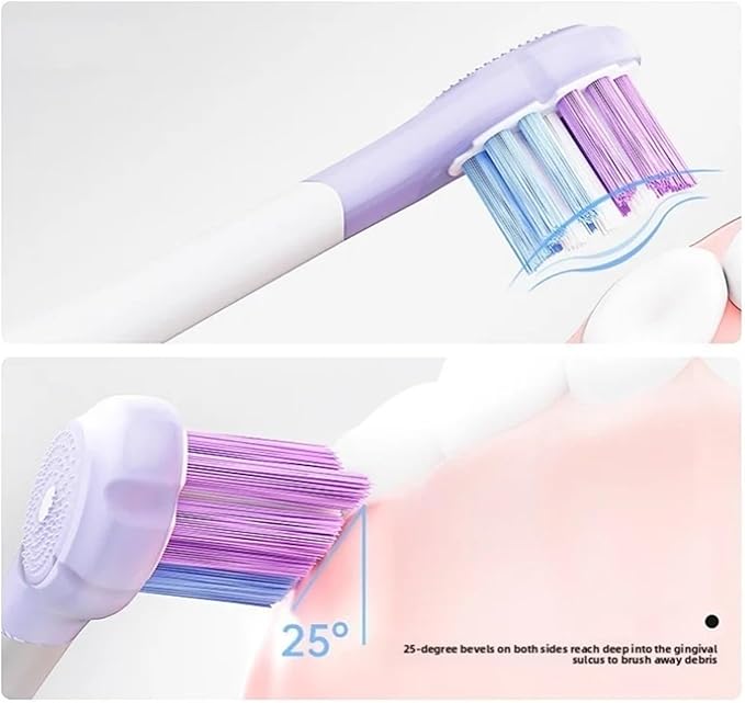 Electric Toothbrush Replacement Brush Head Compatible for HX3/6/9 Series Budget Medium Soft Bristle(YH751-PURPLE)