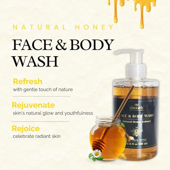 Shoneh Face &amp Body Wash – Natural Honey Extract [PH 5.5] – Suitable for ALL Skin Types