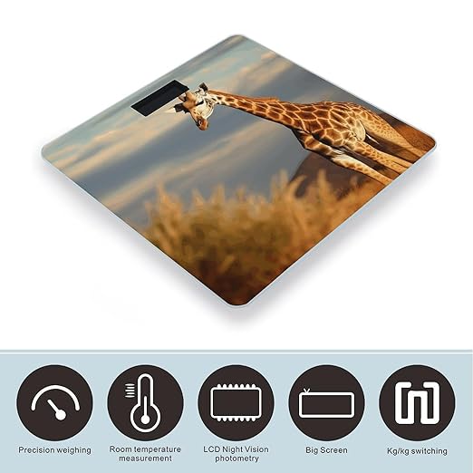 Giraffe Animals of Africa Scale for Body Weight Smart Scales Digital Bathroom Scale High Precision Weighing Scales with Large Display Weighing Machine for People