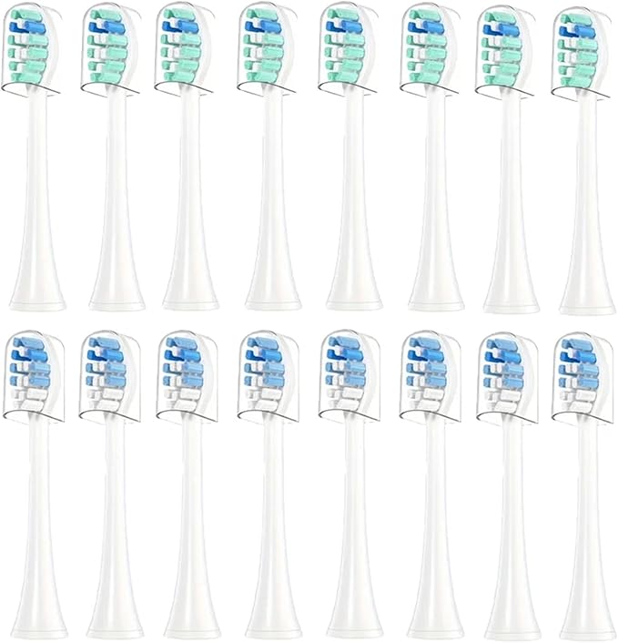4/8/12/16Pcs Replacement Toothbrush HeadsCompatible for Philips Replacement Electric Brush Head 4100 6500 6100 7500 5300 1100(8Bule 8Green)