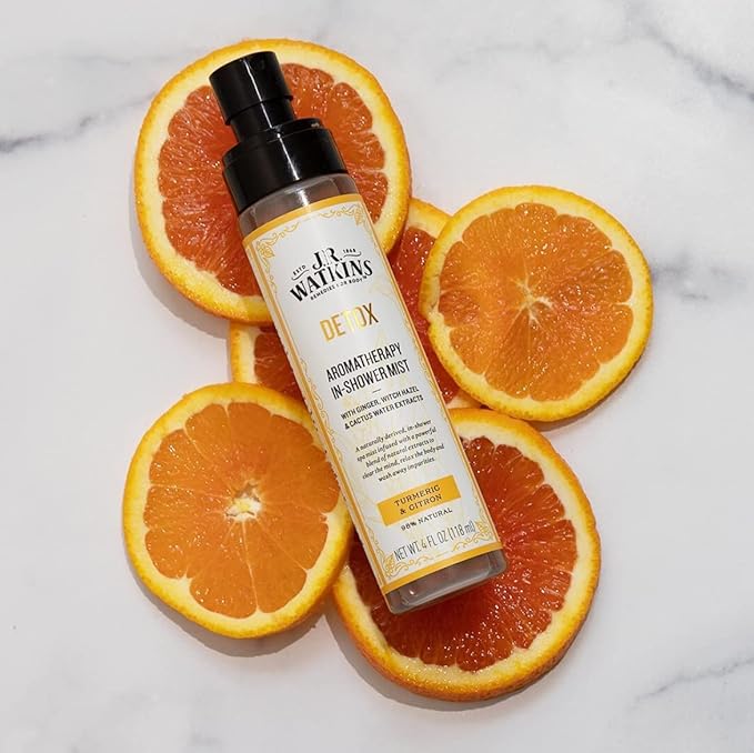 J.R. Watkins Detox Aromatherapy in-Shower Mist Natural Turmeric &amp Citron 4 oz
