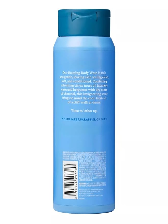 Harrys Gel-Body Wash/STONE: an invigorating scent of minerals &amp citrus - Japanese Yuzu Charcoal Bergamot - 16oz