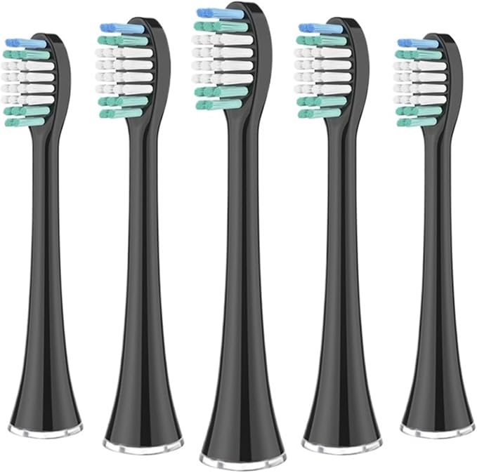 12pcs Electric Toothbrush Replacement Heads Cleaning Brush Compatible for AquaSonic Black Series(Black)