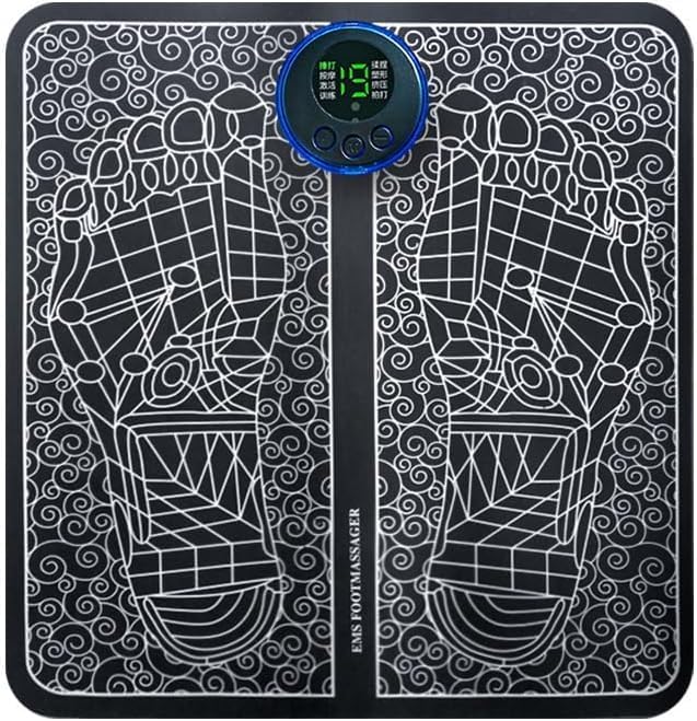 EMS Electric Foot Massager Pad for Blood Circulation and Muscle Stimulation with 19 Levels and 8 Modes